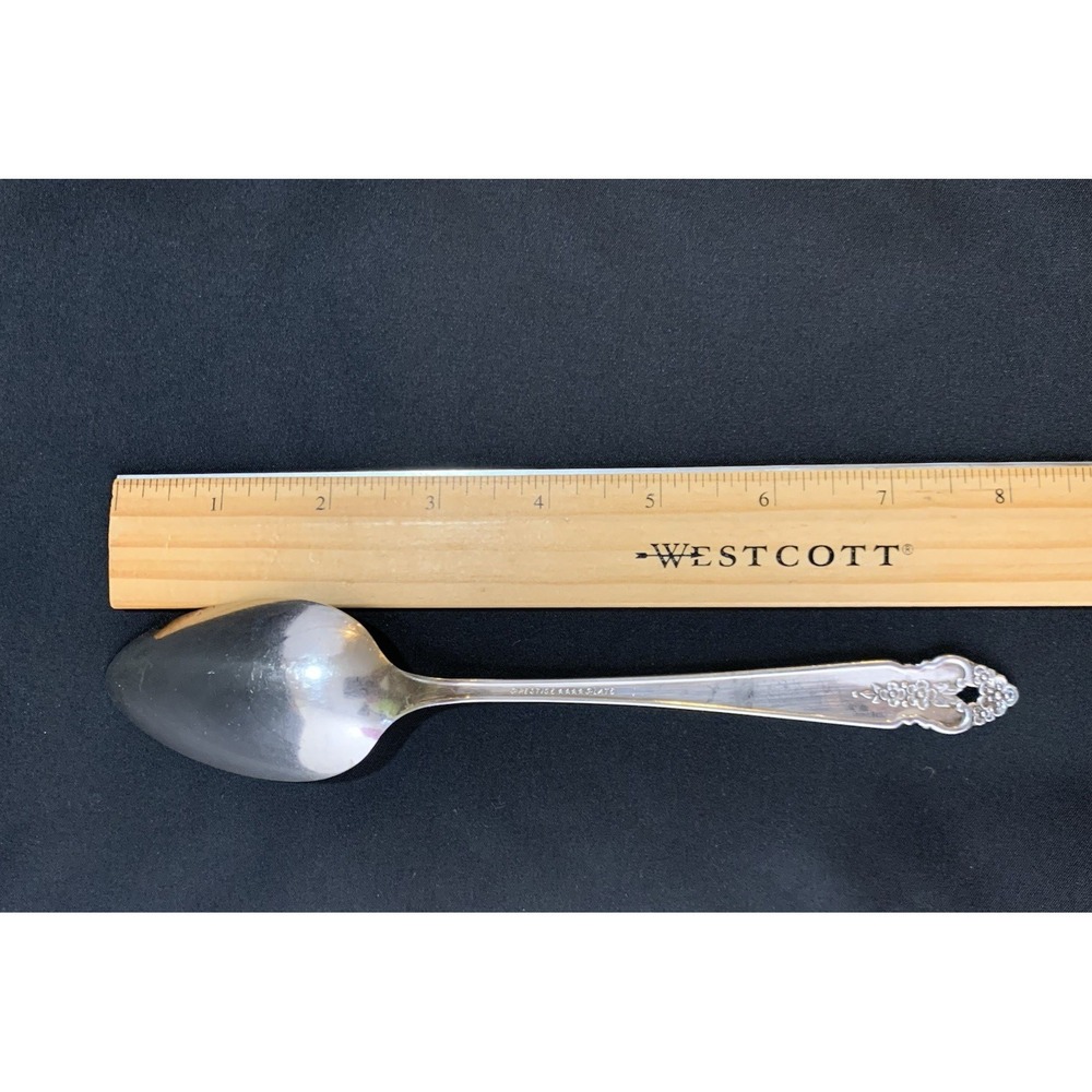 Oneida Prestige "Distinction" Serving Spoon 8 3/8"‎ Silverplate Floral - Picture 5 of 6